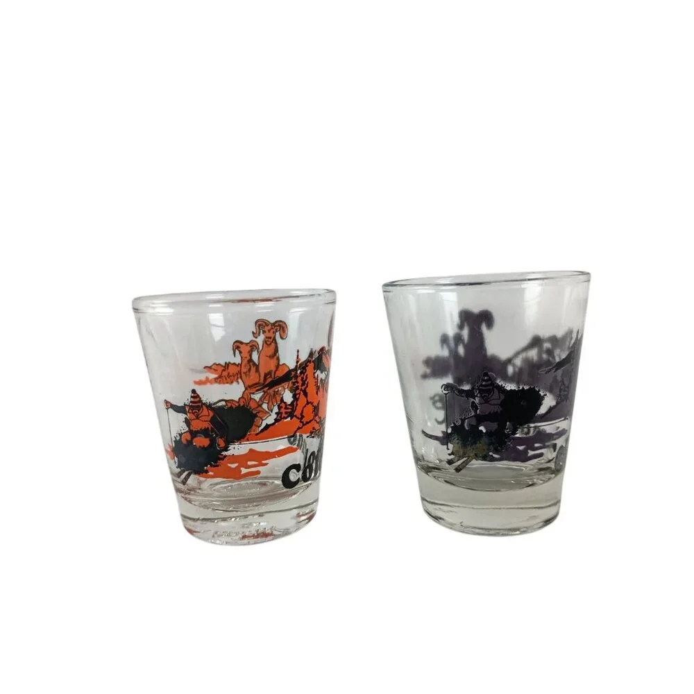 Lot Of 2 Colorado Mountains,Skiing And Rams Shot Glass 2-1/4